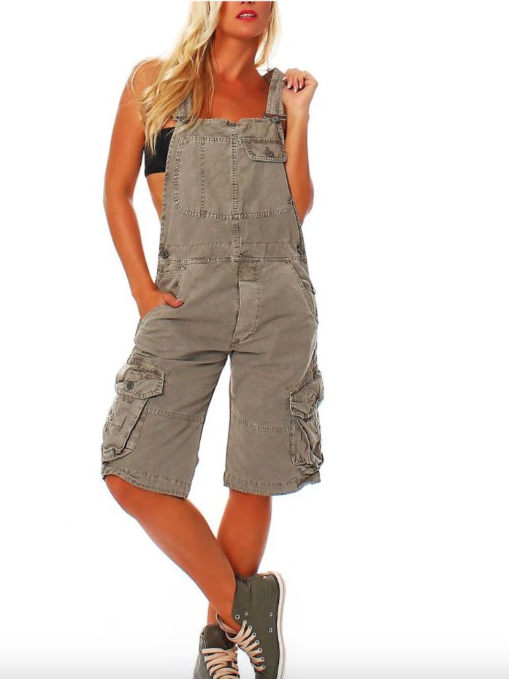 NWOT Madepants Cargo Overall Shorts